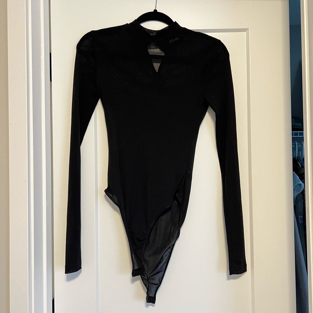 Black mesh bodysuit